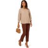 Adrianna Papell Women’s Print Knit Pleated Trapeze Top(Cocoa/Ivory Micro Dot)