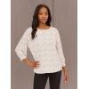 Adrianna Papell Women’s Print Knit Pleated Trapeze Top(Ivory/Black Confetti)