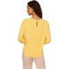 Adrianna Papell Women’s Printed 3/4 Sleeve Yoke Detail Top(Mimosa/Ivory Multi Ditsy)