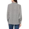 Adrianna Papell Women’s Printed Button V-Neck Blouse(Ivory/Black Sketch Geo)