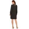Adrianna Papell Women’s Printed Ruffle Neck Knit Dress(Black)