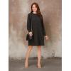 Adrianna Papell Women’s Printed Ruffle Neck Knit Dress(Black)