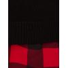 Adrianna Papell Women’s Printed V-Neck Twofer Sweater(Black W/Red Buffalo Plaid)