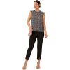 Adrianna Papell Women’s Ruffle Mock Neck Tank(Black Abstract Spots)