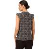 Adrianna Papell Women’s Ruffle Mock Neck Tank(Black Abstract Spots)
