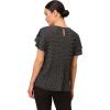 Adrianna Papell Women’s Ruffle Mock Neck Tank(Black Abstract Spots)