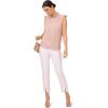 Adrianna Papell Women’s Ruffle Mock Neck Tank(Champagne Blowing Leaf)