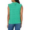 Adrianna Papell Women’s Ruffle Mock Neck Tank(Emerald Sweet Ditsy)