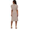 Adrianna Papell Women’s Ruffle Neck Short Sleeve Dress(Black)