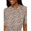 Adrianna Papell Women’s Ruffle Neck Short Sleeve Dress(Black)