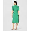Adrianna Papell Women’s Ruffle Neck Short Sleeve Dress(Emerald Scattered Leaf)