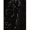 Adrianna Papell Women’s Sleeveless Sequin Top W Feather Trim Hem(Black)