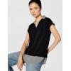 Adrianna Papell Women’s Solid Knit Twofer with Printed Woven Combo(Blackw/Black/Ivorysmall Stripe)