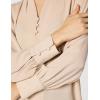 Adrianna Papell Women’s Solid Long Sleeve Blouse(Champagne Blush)