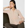 Adrianna Papell Women’s Solid Long Sleeve Blouse(Champagne Blush)
