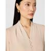 Adrianna Papell Women’s Solid Long Sleeve Blouse(Champagne Blush)