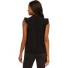 Adrianna Papell Women’s Solid Ruffle Neck Tank(Black)