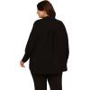 Adrianna Papell Women’s Textured Airflow V-Neck Johnny Collar Blouse(Black)