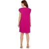 Adrianna Papell Women’s V Neck Double Pleated Sleeve Dress(Pink)