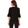 Adrianna Papell Women’s V-Neck Elbow Sleeve to W/Ruffle & Feather Trim(Black)