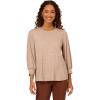 Adrianna Papell Women’s Print Knit Pleated Trapeze Top(Cocoa/Ivory Micro Dot)