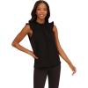 Adrianna Papell Women’s Solid Ruffle Neck Tank(Black)