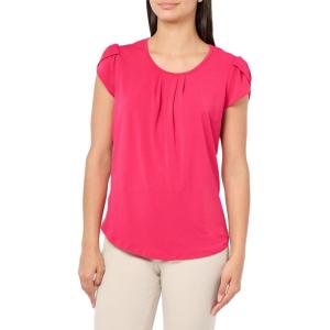 Adrianna Papell Women’s Tulip Sleeve Knit Top(Bright Pink)