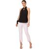Adrianna Papell Women’s Solid Knit Halter Twist Neck Top(Black)