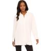 Adrianna Papell Women’s Airflow Woven Button Down Top W/Side Slits(Ivory)