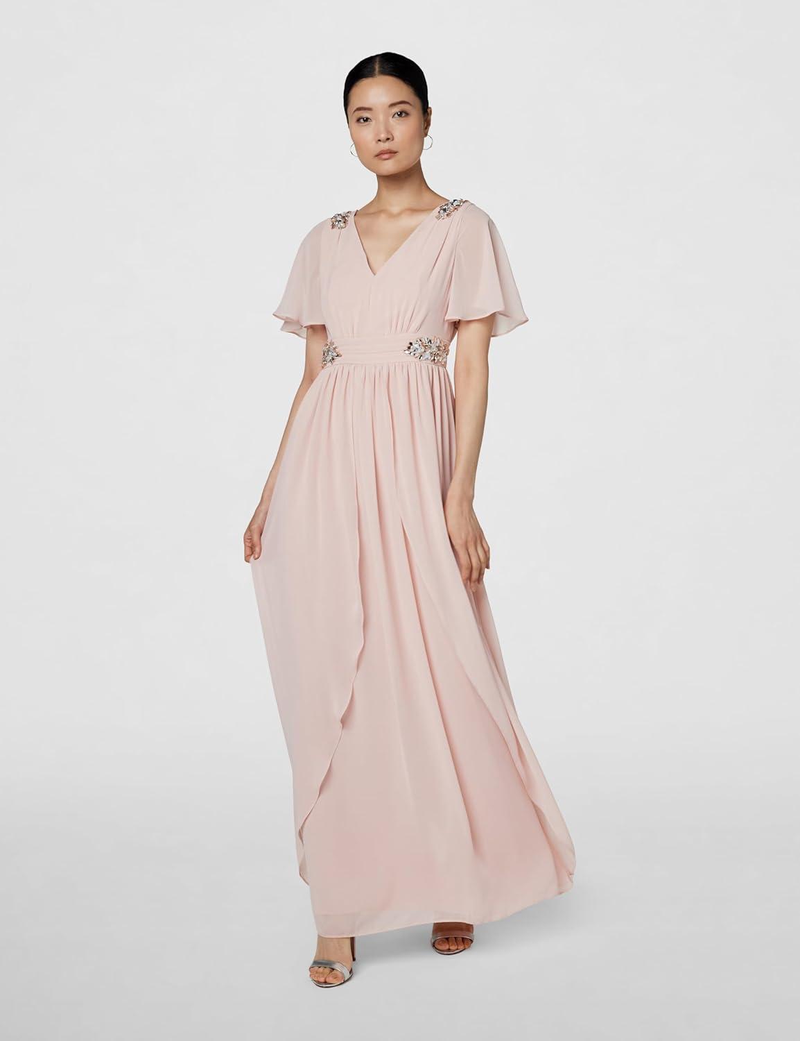 image:imageAdrianna Papell Womens Embellished Chiffon GownMellow Blush