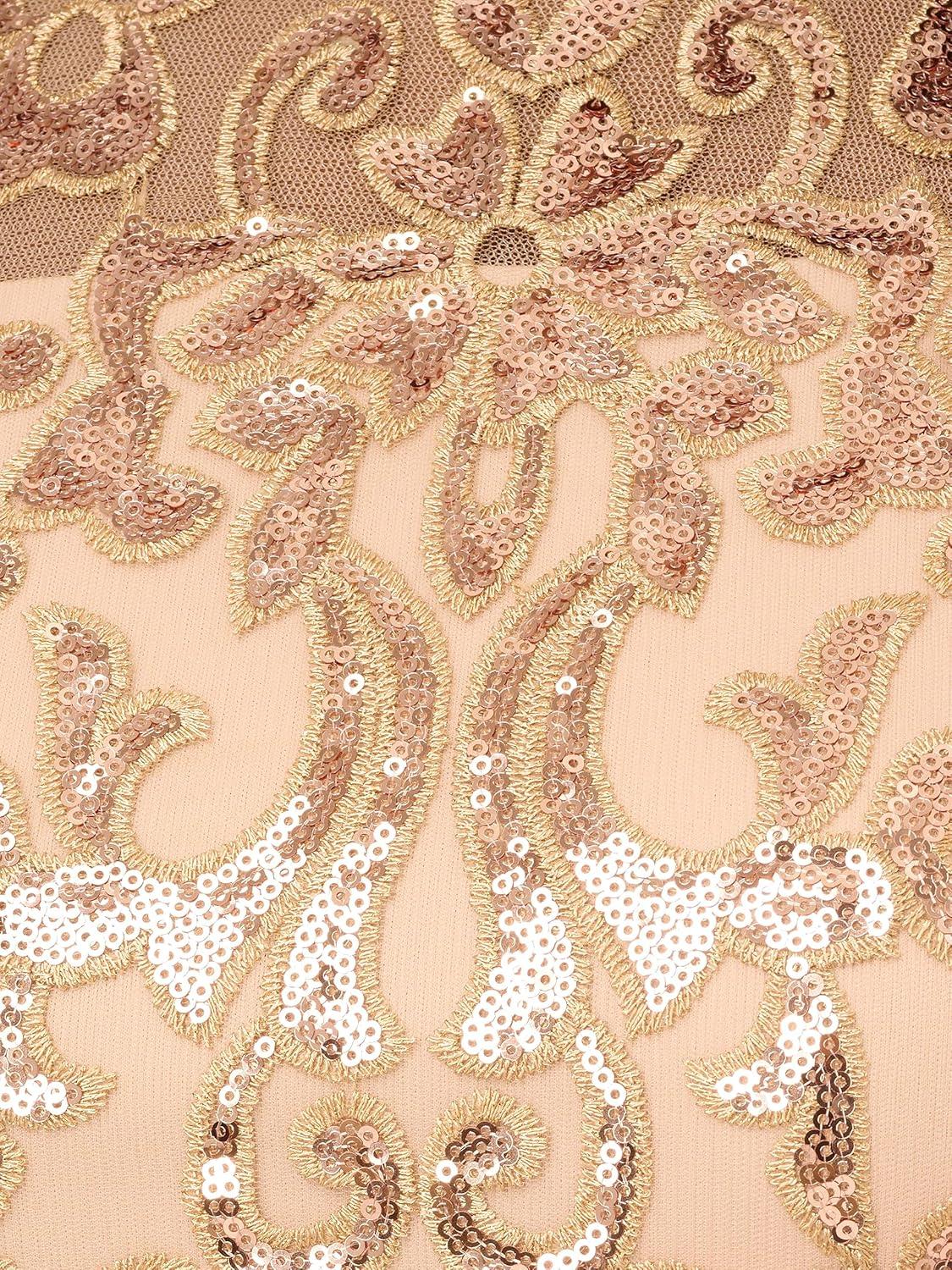 image:imageAdrianna Papell Womens Sequin Embroidery GownChampagne
