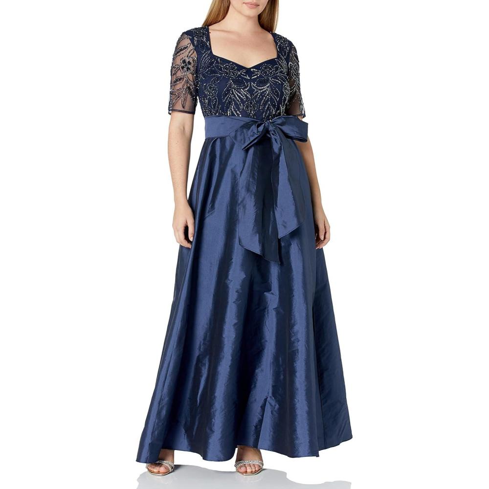 image:imageAdrianna Papell Womens Beaded Taffeta GownNavy