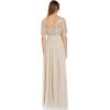 Adrianna Papell Women’s Bead and Chiffon Dress(Biscotti)