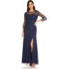 Adrianna Papell Women’s Beaded Embroidered Gown(Light Navy)