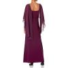 Adrianna Papell Womens Chiffon Capelet Jersey Gown(Shiraz)