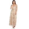 Adrianna Papell Women’s Embroidered Long Ballgown(Champagne Gold)