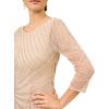 Adrianna Papell Women’s Long Sleeve Beaded Long Gown with Starburst Bead Pattern(Biscotti)