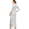 Adrianna Papell Women’s Metallic Knit Tie Front Gown(Skyway)