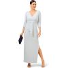 Adrianna Papell Women’s Metallic Knit Tie Front Gown(Skyway)