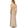 Adrianna Papell Womens Off Shoulder Metallic Gown(Light Gold)
