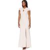 Adrianna Papell Women’s Petite Long Metallic Knit Dress with Twist(Blush)