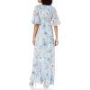 Adrianna Papell Women’s Printed Floral Chiffon Gown(Glacier Multi)