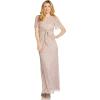 Adrianna Papell Women’s Stardust Pleated Mermaid Gown(Blush)