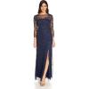 Adrianna Papell Women’s Beaded Embroidered Gown(Light Navy)