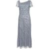 Adrianna Papell Women’s Beaded Gown with Short Sleeves(Green Granite)