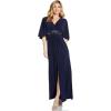Adrianna Papell Women’s Jersey Bead Cape Gown(Midnight)