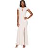 Adrianna Papell Women’s Petite Long Metallic Knit Dress with Twist(Blush)