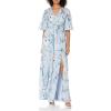 Adrianna Papell Women’s Printed Floral Chiffon Gown(Glacier Multi)