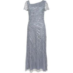 Adrianna Papell Women’s Beaded Gown with Short Sleeves(Green Granite)