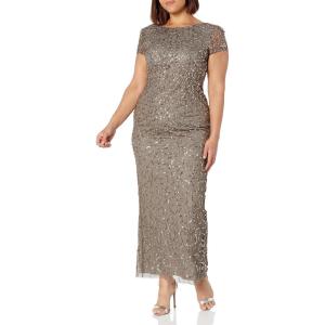 Adrianna Papell Women’s Beaded Short Sleeve Gown(Lead)